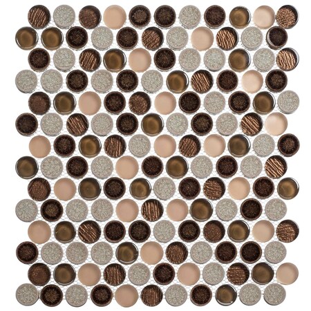 ANDOVA TILES Polka 1 X 1 Penny Round Mosaic Tile